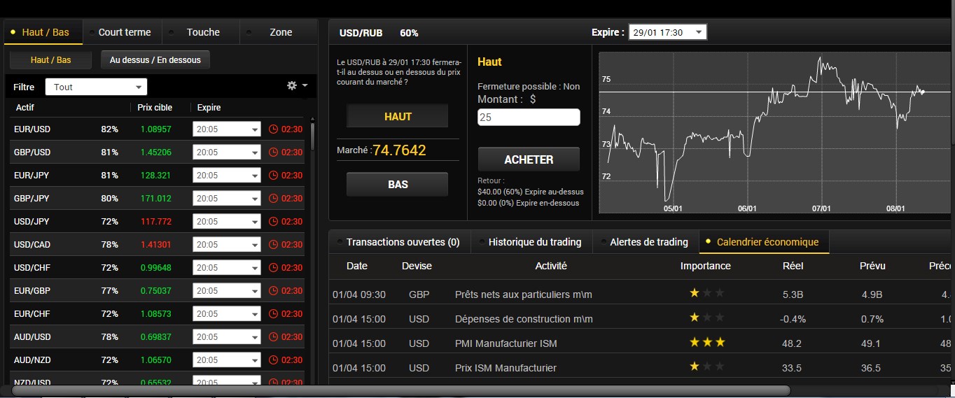 Un broker “peint en noir” avec un design laconique et agréable pour trader