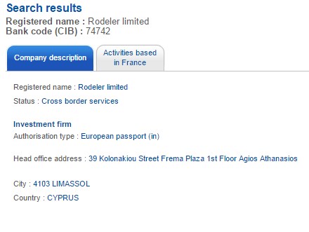 Licence de Rodeler, société qui possède 24option